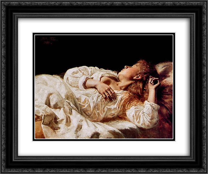 The Rest 24x20 Black Ornate Wood Framed Art Print Poster with Double Matting by Peel, Paul