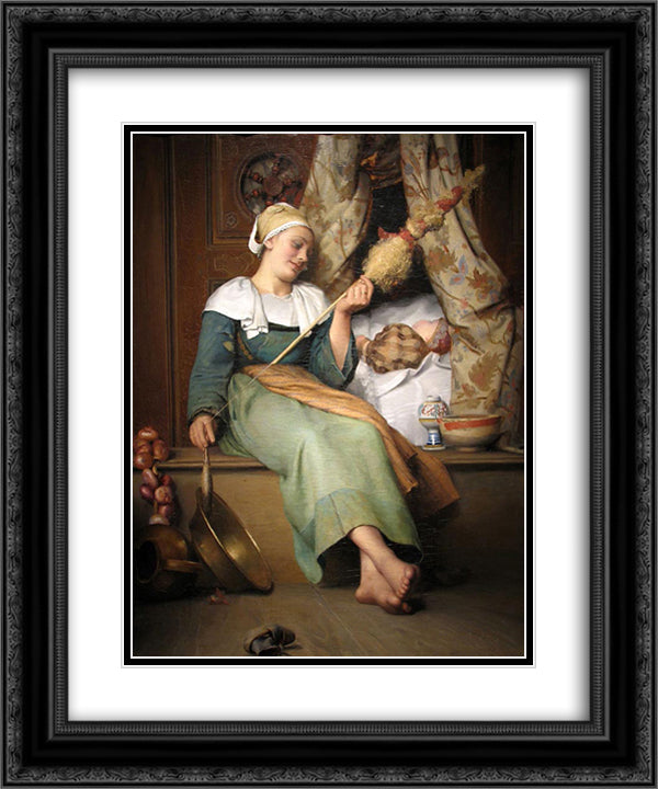The Spinner 20x24 Black Ornate Wood Framed Art Print Poster with Double Matting by Peel, Paul