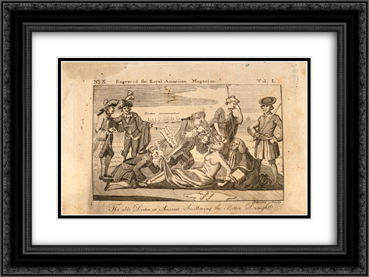 Able Doctor 24x18 Black Ornate Wood Framed Art Print Poster with Double Matting by Revere, Paul