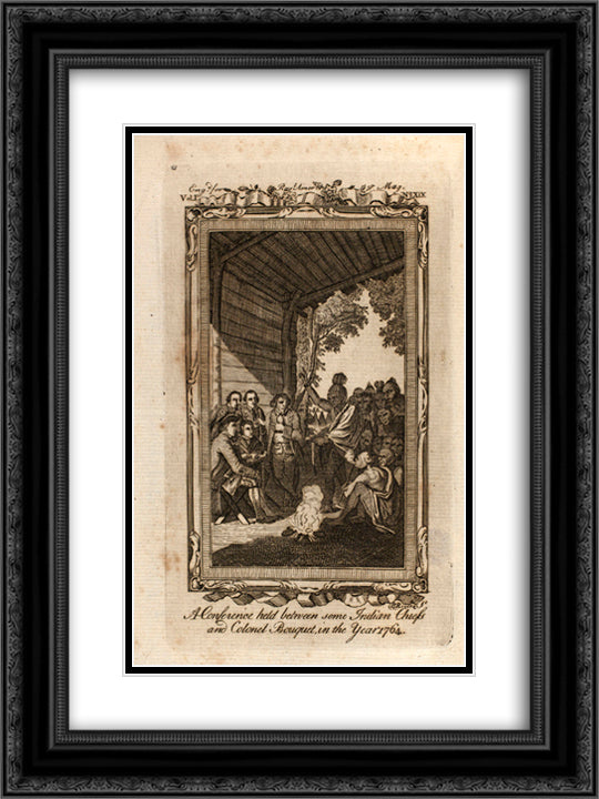Colonel Bouquet 18x24 Black Ornate Wood Framed Art Print Poster with Double Matting by Revere, Paul