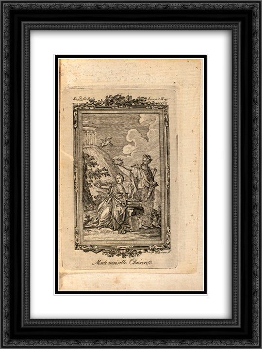 Mme Clairon 18x24 Black Ornate Wood Framed Art Print Poster with Double Matting by Revere, Paul