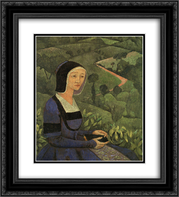 A Widow 20x22 Black Ornate Wood Framed Art Print Poster with Double Matting by Serusier, Paul