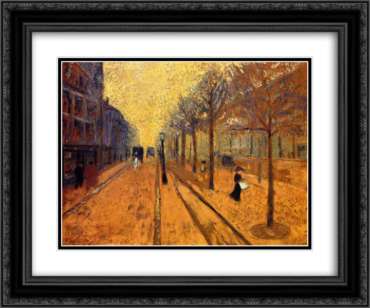 Avenue de Neuilly 24x20 Black Ornate Wood Framed Art Print Poster with Double Matting by Serusier, Paul