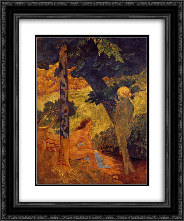 Bathers 20x24 Black Ornate Wood Framed Art Print Poster with Double Matting by Serusier, Paul