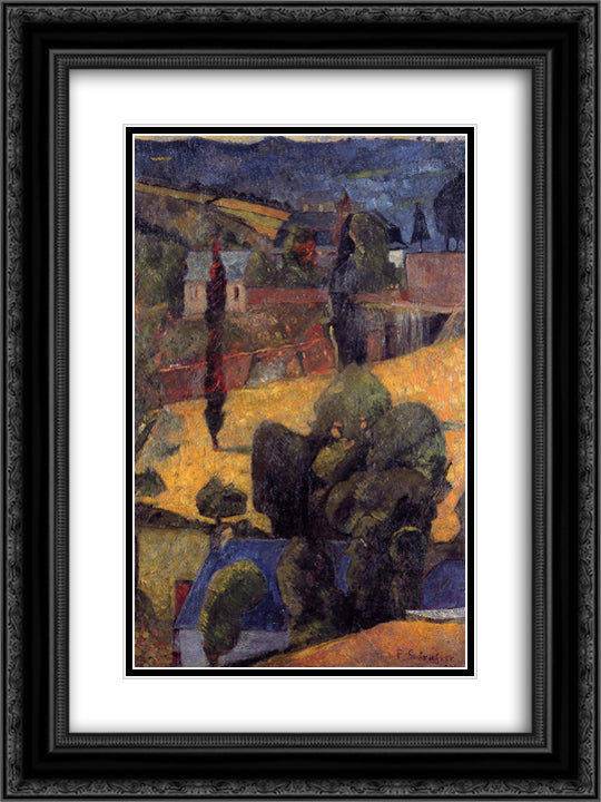 Landscape 18x24 Black Ornate Wood Framed Art Print Poster with Double Matting by Serusier, Paul