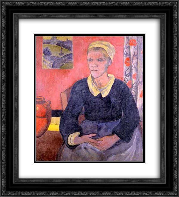 Louise (The Breton servant) 20x22 Black Ornate Wood Framed Art Print Poster with Double Matting by Serusier, Paul
