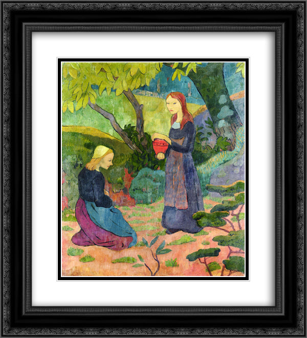 Madeline with the Offering 20x22 Black Ornate Wood Framed Art Print Poster with Double Matting by Serusier, Paul