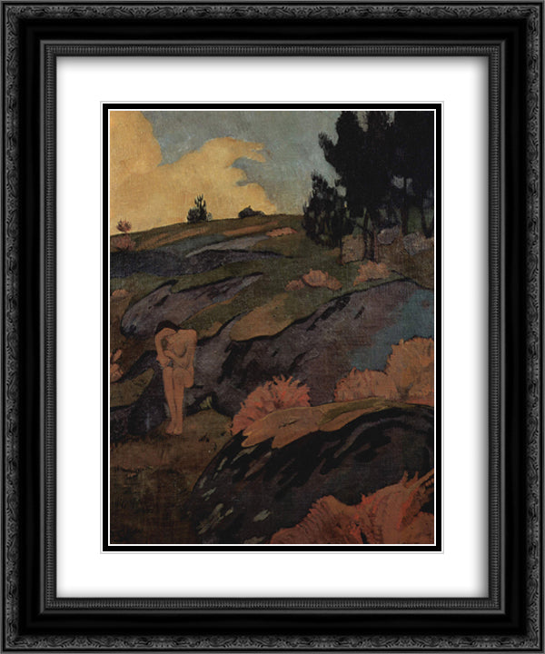 Melancholia, or Breton Eve 20x24 Black Ornate Wood Framed Art Print Poster with Double Matting by Serusier, Paul