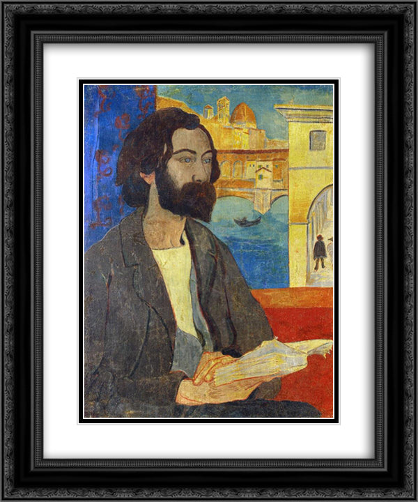 Portrait of Emile Bernard at Florence 20x24 Black Ornate Wood Framed Art Print Poster with Double Matting by Serusier, Paul