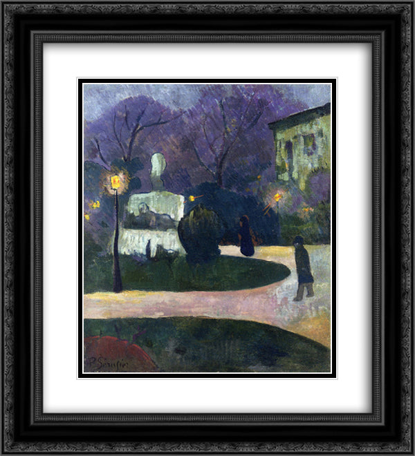 Square with Street Lamp 20x22 Black Ornate Wood Framed Art Print Poster with Double Matting by Serusier, Paul