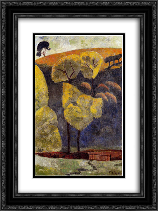 The Blue Valley 18x24 Black Ornate Wood Framed Art Print Poster with Double Matting by Serusier, Paul