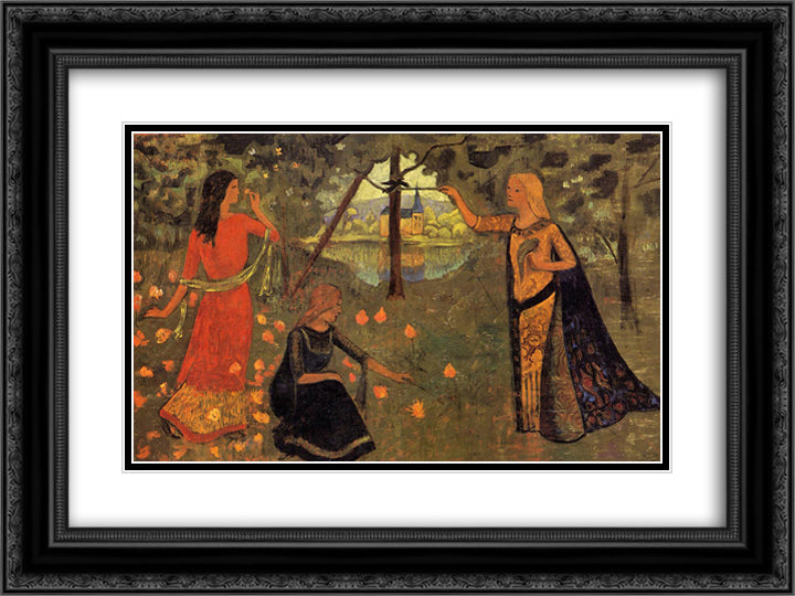 The Youth of Queen Anne 24x18 Black Ornate Wood Framed Art Print Poster with Double Matting by Serusier, Paul