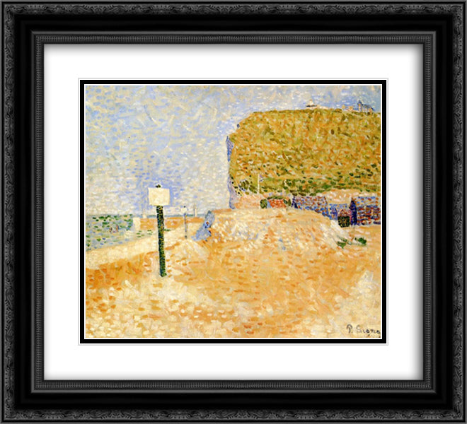 Fecamp, Sunshine 22x20 Black Ornate Wood Framed Art Print Poster with Double Matting by Signac, Paul