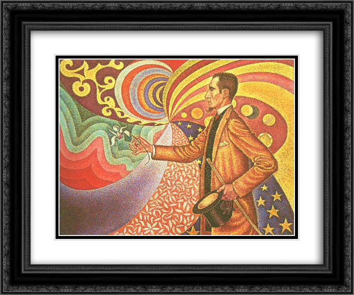 Portrait of Felix Feneon 24x20 Black Ornate Wood Framed Art Print Poster with Double Matting by Signac, Paul
