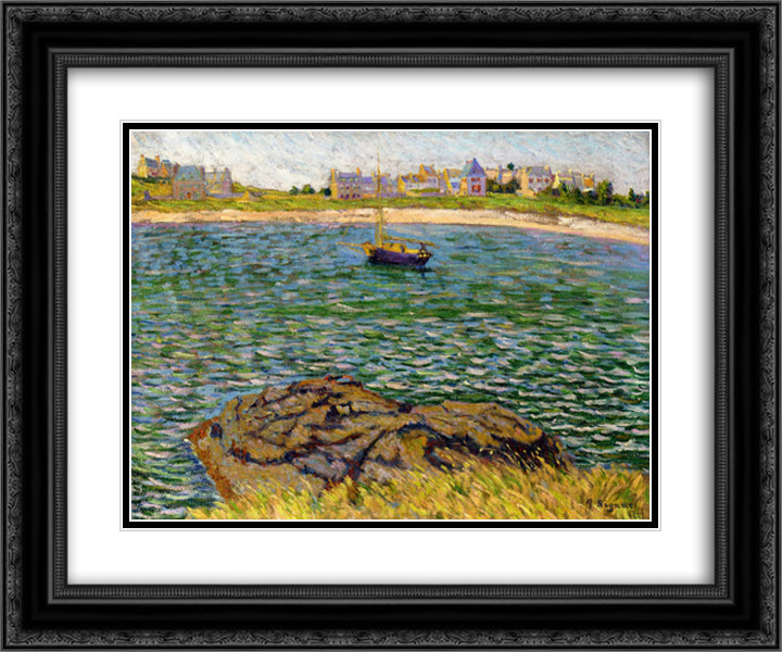 Saint Brac, Le Bechet 24x20 Black Ornate Wood Framed Art Print Poster with Double Matting by Signac, Paul