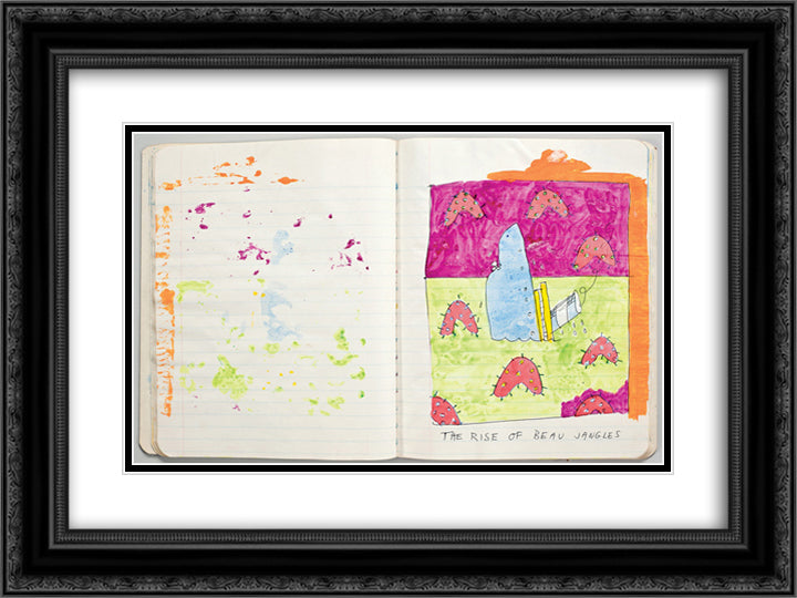 Untitled (Composition notebook) (detail) 24x18 Black Ornate Wood Framed Art Print Poster with Double Matting by Thek, Paul