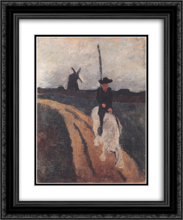 Miguel de Cervantes 20x24 Black Ornate Wood Framed Art Print Poster with Double Matting by Modersohn Becker, Paula