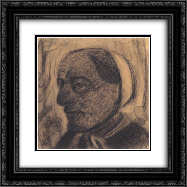 Portrait of a Peasant Woman with hood 20x20 Black Ornate Wood Framed Art Print Poster with Double Matting by Modersohn Becker, Paula