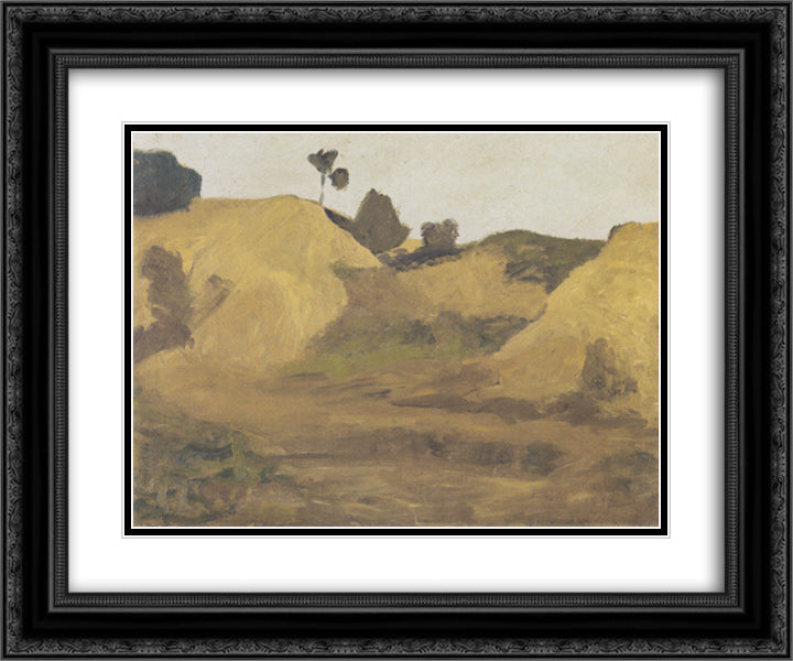 Sand pit at Weyersberg 24x20 Black Ornate Wood Framed Art Print Poster with Double Matting by Modersohn Becker, Paula