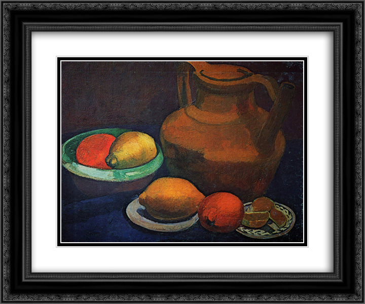 Still life with jug 24x20 Black Ornate Wood Framed Art Print Poster with Double Matting by Modersohn Becker, Paula
