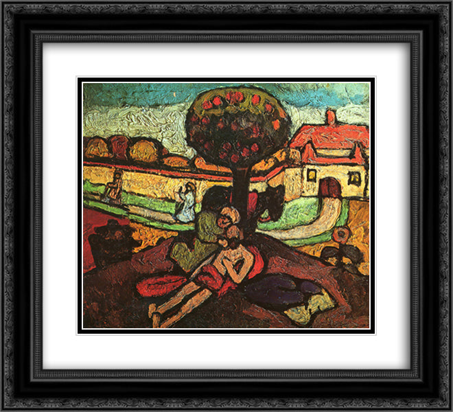 The Good Samaritan 22x20 Black Ornate Wood Framed Art Print Poster with Double Matting by Modersohn Becker, Paula