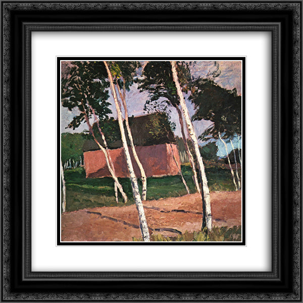 Worpsweder Landscape 20x20 Black Ornate Wood Framed Art Print Poster with Double Matting by Modersohn Becker, Paula