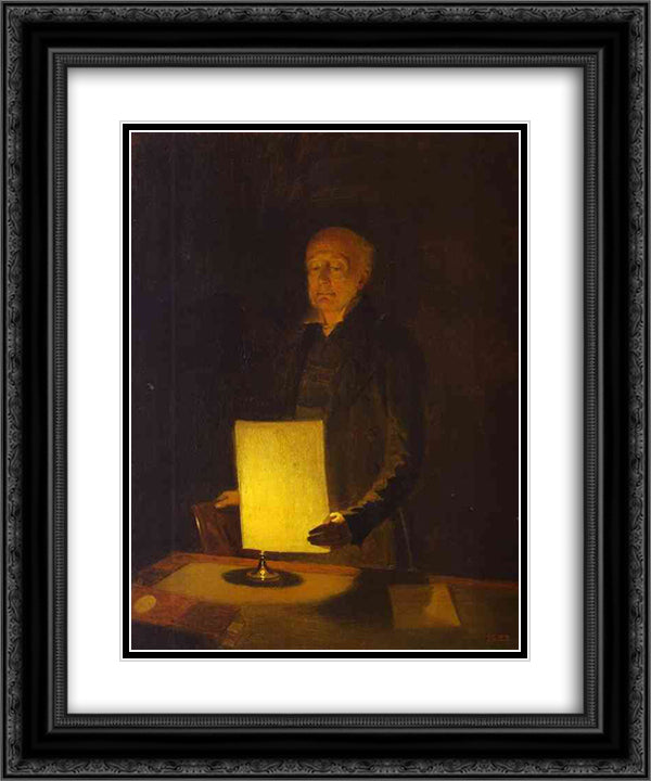Portrait of Ye. G. Flug 20x24 Black Ornate Wood Framed Art Print Poster with Double Matting by Fedotov, Pavel