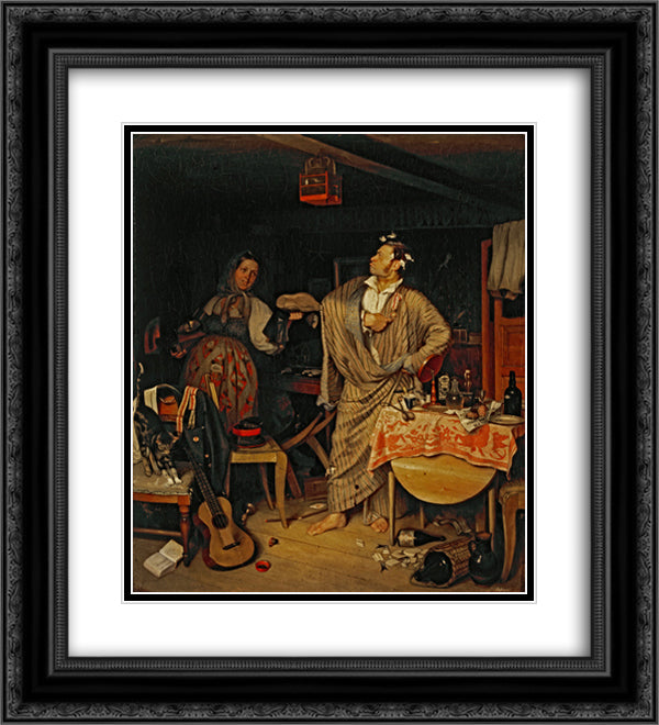 The fresh cavalier 20x22 Black Ornate Wood Framed Art Print Poster with Double Matting by Fedotov, Pavel