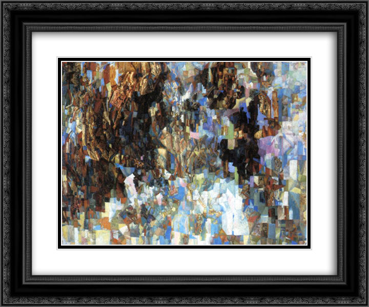 A White Picture 24x20 Black Ornate Wood Framed Art Print Poster with Double Matting by Filonov, Pavel
