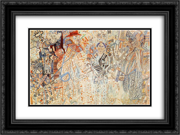 Colonial Policy 24x18 Black Ornate Wood Framed Art Print Poster with Double Matting by Filonov, Pavel