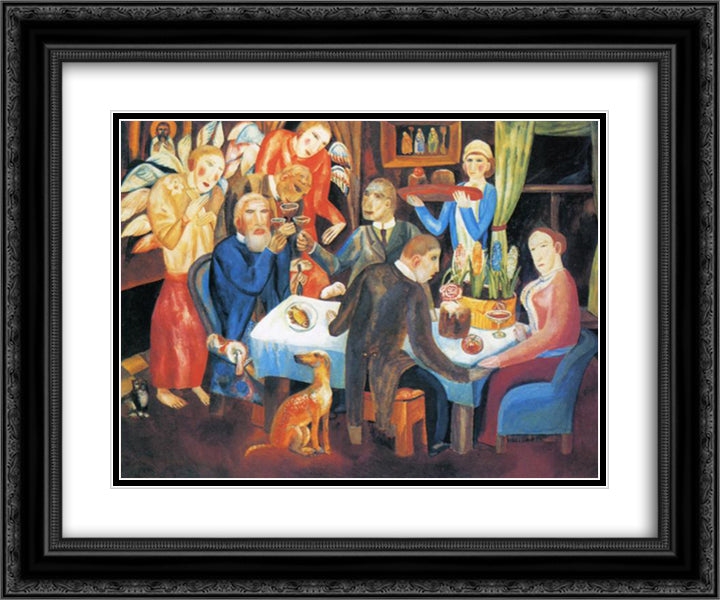 Easter 24x20 Black Ornate Wood Framed Art Print Poster with Double Matting by Filonov, Pavel