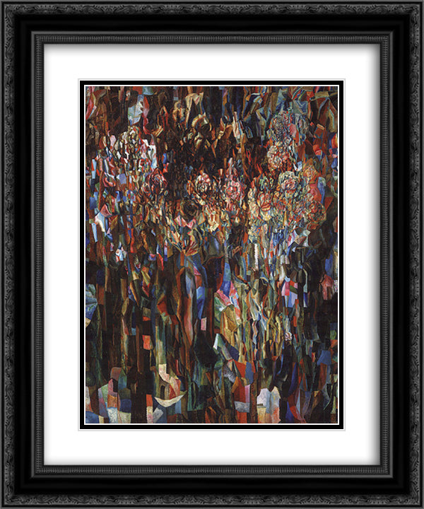 Flowers of the Universal Flowering 20x24 Black Ornate Wood Framed Art Print Poster with Double Matting by Filonov, Pavel