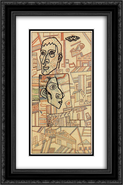 Hunger 16x24 Black Ornate Wood Framed Art Print Poster with Double Matting by Filonov, Pavel