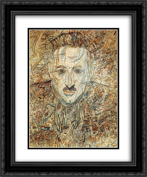 Portrait of Nikolay Glebov-Putilovsky 20x24 Black Ornate Wood Framed Art Print Poster with Double Matting by Filonov, Pavel