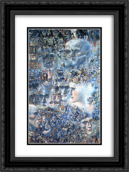 Shostakovich's First Symphony 18x24 Black Ornate Wood Framed Art Print Poster with Double Matting by Filonov, Pavel