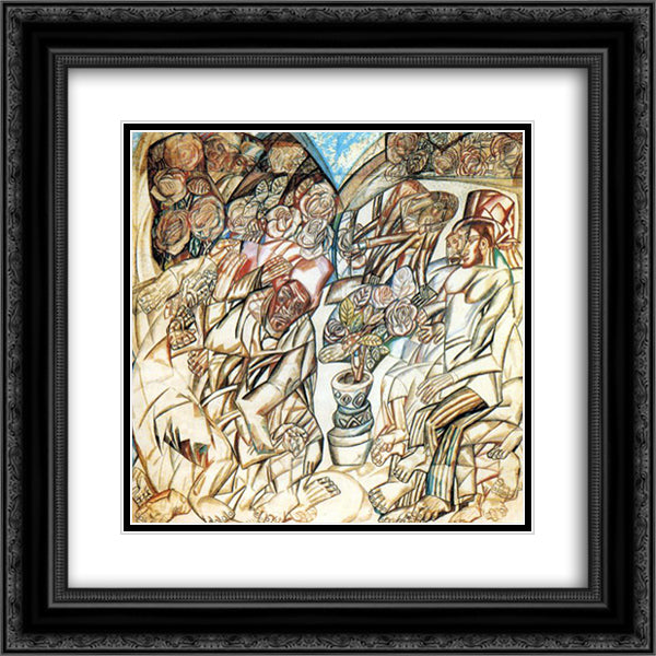 The Gardener 20x20 Black Ornate Wood Framed Art Print Poster with Double Matting by Filonov, Pavel