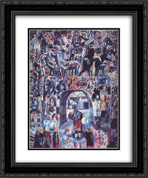 The Narva Gates 20x24 Black Ornate Wood Framed Art Print Poster with Double Matting by Filonov, Pavel