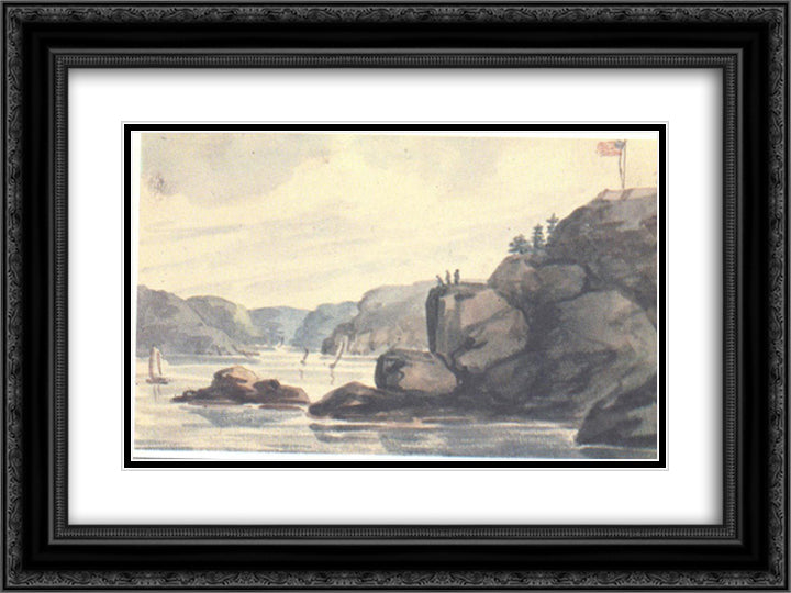 A Cliff 24x18 Black Ornate Wood Framed Art Print Poster with Double Matting by Svinyin, Pavel