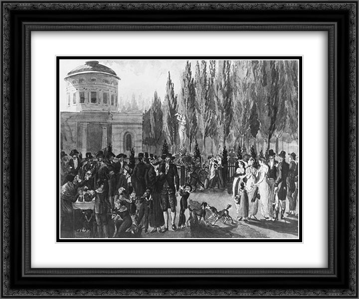 Fourth of July in Centre Square 24x20 Black Ornate Wood Framed Art Print Poster with Double Matting by Svinyin, Pavel