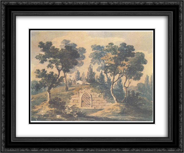The tomb of George Washington 24x20 Black Ornate Wood Framed Art Print Poster with Double Matting by Svinyin, Pavel
