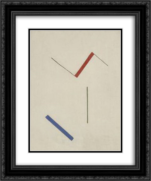Geometric Composition 20x24 Black Ornate Wood Framed Art Print Poster with Double Matting by Peri, Peter Laszlo