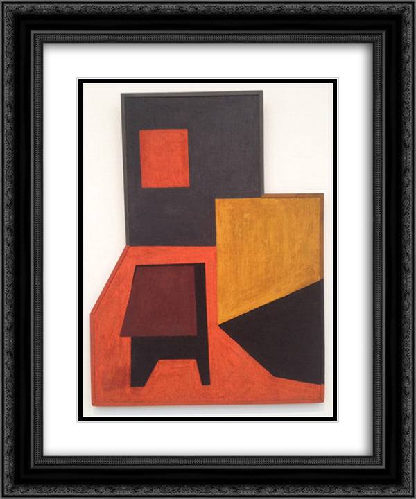 Room (Space Construction) 20x24 Black Ornate Wood Framed Art Print Poster with Double Matting by Peri, Peter Laszlo