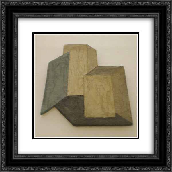 Space Construction 3 20x20 Black Ornate Wood Framed Art Print Poster with Double Matting by Peri, Peter Laszlo
