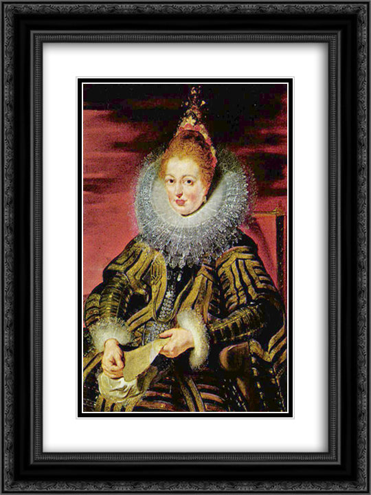 Isabella (1566-1633), Regent of the Low Countries 18x24 Black Ornate Wood Framed Art Print Poster with Double Matting by Rubens, Peter Paul
