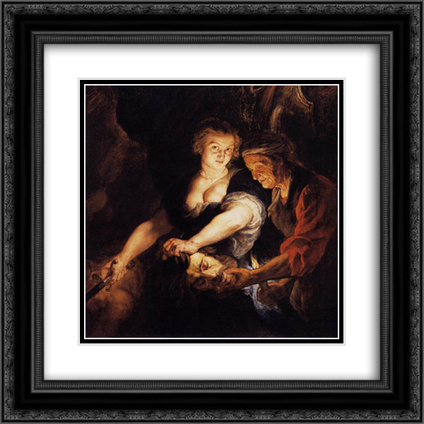 Judith with the Head of Holofernes 20x20 Black Ornate Wood Framed Art Print Poster with Double Matting by Rubens, Peter Paul