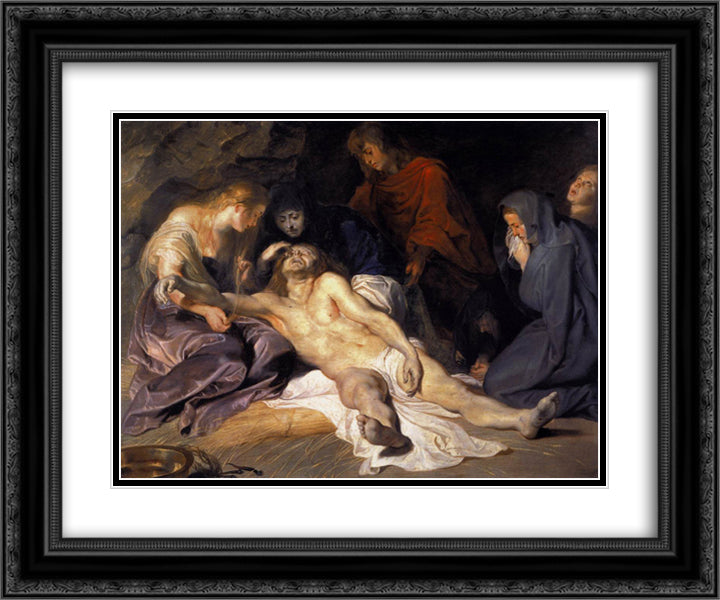 Lament of Christ 24x20 Black Ornate Wood Framed Art Print Poster with Double Matting by Rubens, Peter Paul