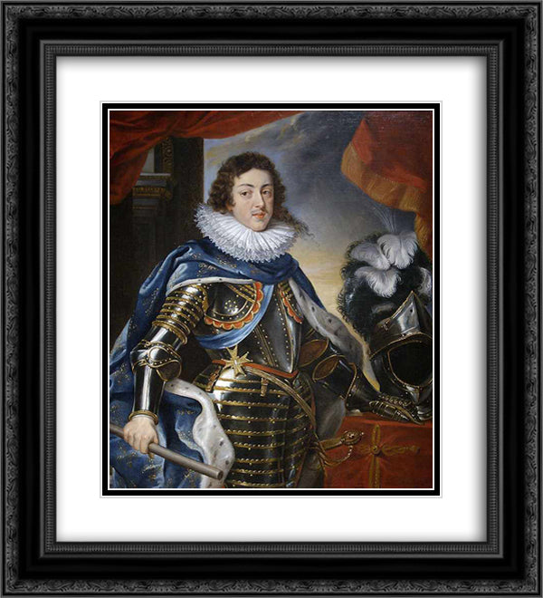 Louis XIII 20x22 Black Ornate Wood Framed Art Print Poster with Double Matting by Rubens, Peter Paul
