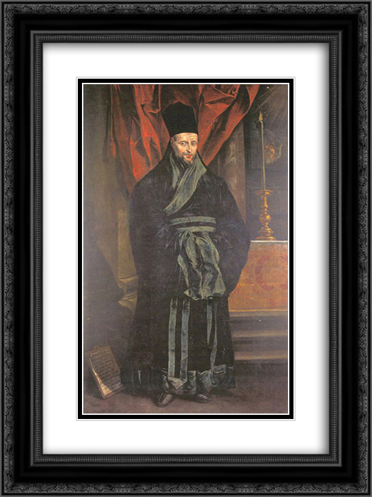 Nicolas Trigault 18x24 Black Ornate Wood Framed Art Print Poster with Double Matting by Rubens, Peter Paul