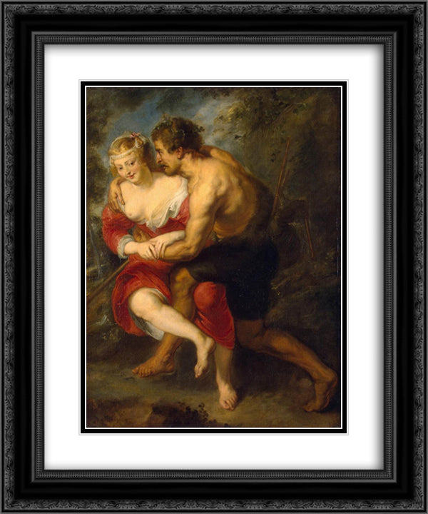 Pastoral Scene 20x24 Black Ornate Wood Framed Art Print Poster with Double Matting by Rubens, Peter Paul