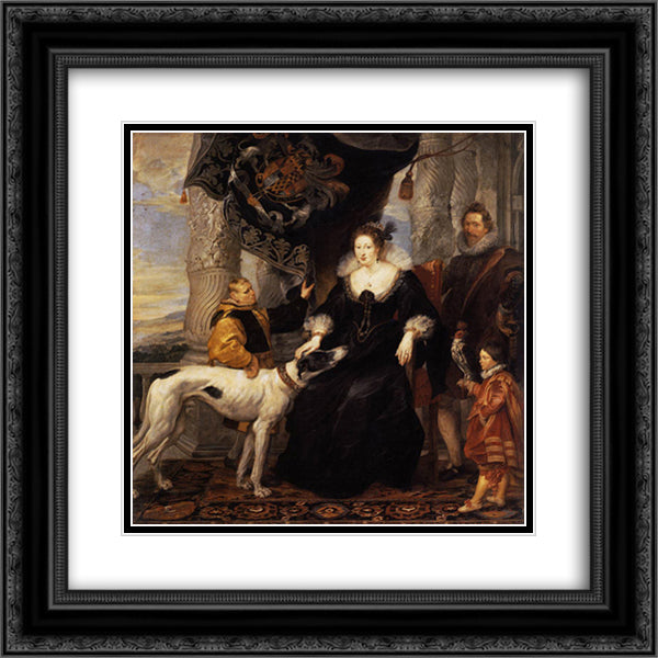Portrait of Lady Arundel with her Train 20x20 Black Ornate Wood Framed Art Print Poster with Double Matting by Rubens, Peter Paul